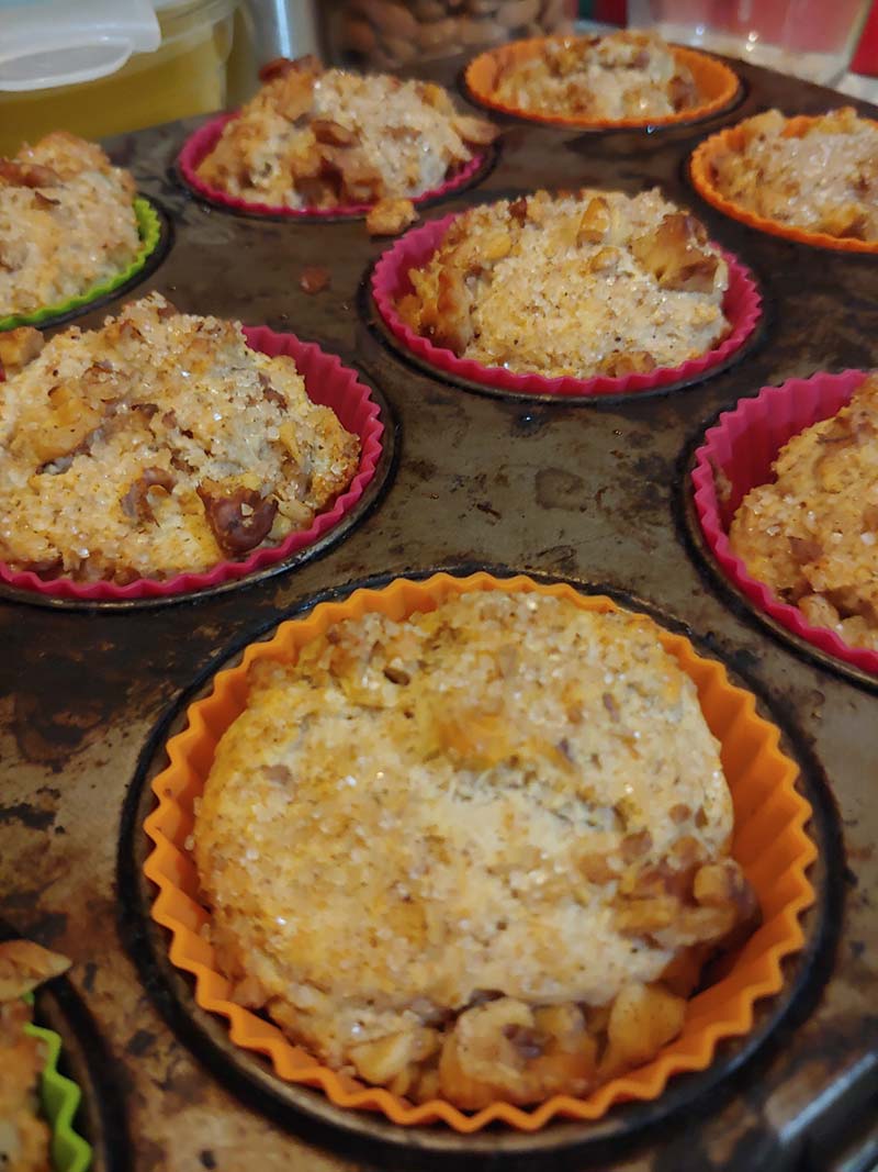 fresh baked maple walnut muffins